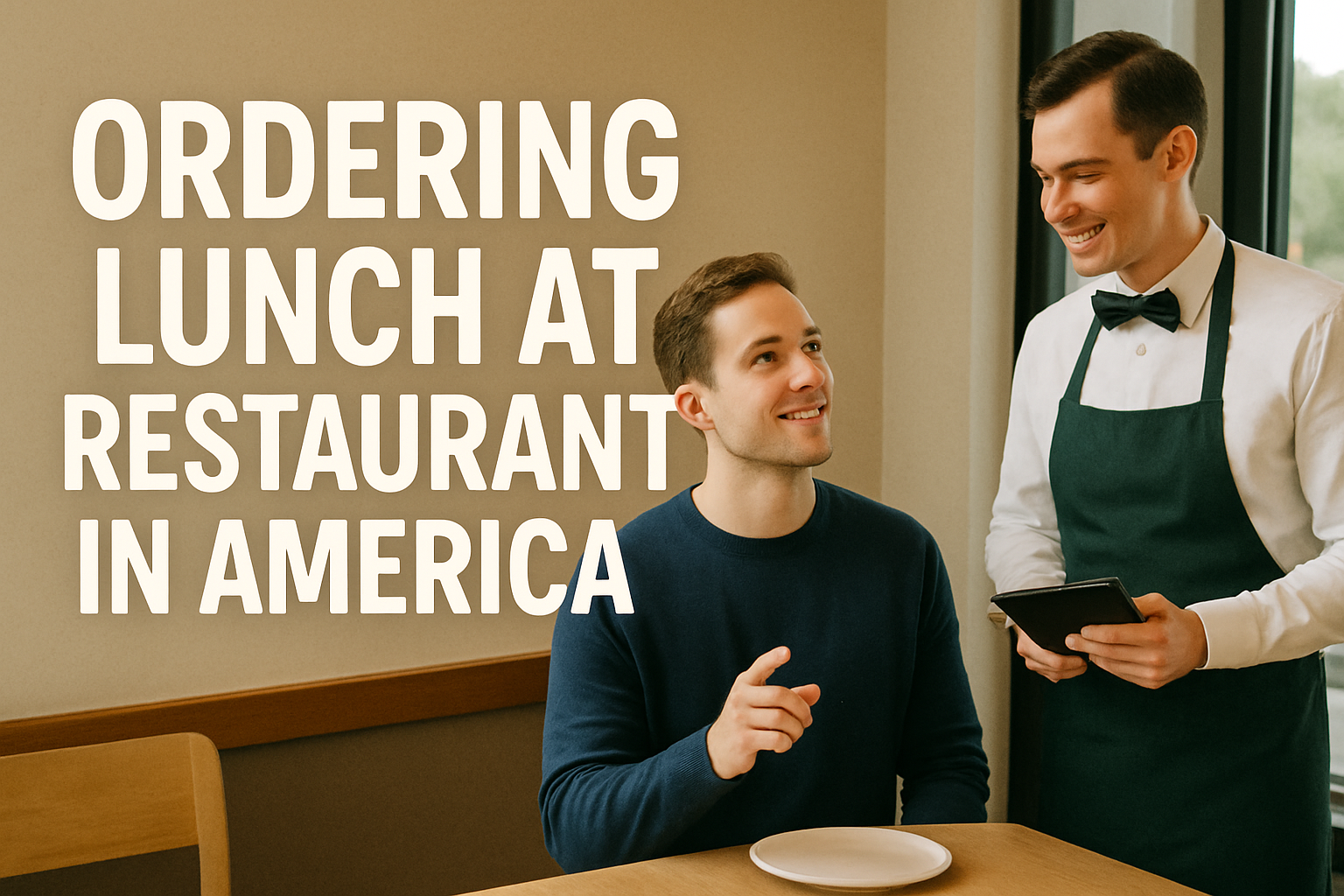 Ordering Lunch at Restaurant in America